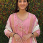 Rajwada Light Pink Silk Blend Embroidered Kurta Set For Women