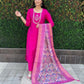 Rajwada Pink Silk Blend Embroidered Kurta Set For Women