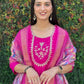 Rajwada Pink Silk Blend Embroidered Kurta Set For Women