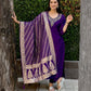 Rajwada Deep Purple Silk Blend Embroidered Kurta Set For Women