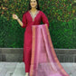 Rajwada Maroon Silk Blend Embroidered Kurta Set For Women