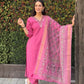 Rajwada Pink Cotton Blend Embroidered Kurta Set For Women