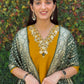 Rajwada Mustard Yellow Silk Blend Embroidered Kurta Set For Women