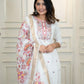 Rajwada White Silk Blend Embroidered Kurta Set For Women