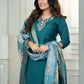 Rajwada Teal Green Silk Blend Embroidered Kurta Set For Women