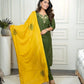 Rajwada Green Silk Blend Embroidered Kurta Set For Women