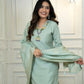 Rajwada Pastel Green Silk Blend Embroidered Kurta Set For Women