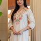 Rajwada White Cotton Blend Embroidered Kurta Set For Women