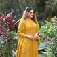 Rajwada Mustard Yellow Silk Blend Embroidered Kurta Set For Women
