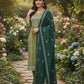 Rajwada Light Olive Green Silk Blend Embroidered Kurta Set For Women