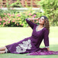 Rajwada Deep Purple Silk Blend Embroidered Kurta Set For Women
