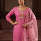 Rajwada Pink Silk Blend Embroidered Kurta Set For Women
