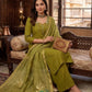 Rajwada Olive Green Silk Blend Embroidered Kurta Set For Women