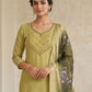Rajwada Pista Green Silk Blend Embroidered Kurta Set For Women