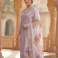 Rajwada Lavender Silk Blend Embroidered Kurta Set For Women
