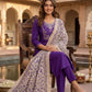 Rajwada Violet Silk Blend Embroidered Kurta Set For Women