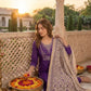 Rajwada Violet Silk Blend Embroidered Kurta Set For Women