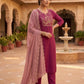 Rajwada Pink Silk Blend Embroidered Kurta Set For Women