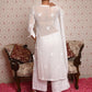 Rajwada Women White Georgette Chikankari Beads Embroidered Unstitched Kurta Set