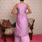 Rajwada Women Purple Cotton Chikankari Beads Embroidered Stitched Kurta With Dupatta
