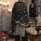 Rajwada Women Black Georgette Chikankari And Gotapatti Embroidered Unstitched Kurta Set
