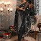 Rajwada Women Black Georgette Chikankari And Gotapatti Embroidered Unstitched Kurta Set