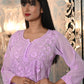 Rajwada Women Purple Georgette Chikankari Embroidered Stitched Kurta