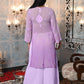 Rajwada Women Purple Georgette Chikankari Embroidered Stitched Kurta
