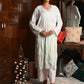 Rajwada Women Light Green Cotton Viscose Chikankari Embroidered Stitched Kurta