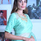 Rajwada Blue Chikankari and Mukaish Work Organza Saree