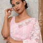 Rajwada Women Georgette Chikankari Embroidered Saree With Unstitched Blouse