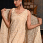 Rajwada Women Chequered Voile Chikankari Mukaish Work Embroidered Stitched Kurta With Dupatta