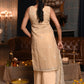 Rajwada Women Chequered Voile Chikankari Mukaish Work Embroidered Stitched Kurta With Dupatta