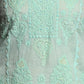Rajwada Women Sea Green Chequered Voile Chikankari Beads Embroidered Stitched Kurta With Dupatta