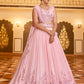Rajwada Women Gorgeous Pink Semi Stitched Lehenga With Unstitched Blouse