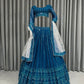 Rajwada Women Blue Designer Georgette Semi Stitched Lehenga With  Unstitched Blouse
