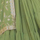 Rajwada Light Olive Green Georgette Embroidered Gown For Women