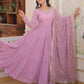 Rajwada Lavender Georgette Embroidered Gown For Women