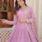 Rajwada Lavender Georgette Embroidered Gown For Women