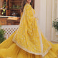 Rajwada Yellow Georgette Embroidered Gown For Women