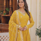 Rajwada Yellow Georgette Embroidered Gown For Women