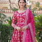 Rajwada Pink Viscose Embroidered Gown For Women