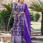 Rajwada Violet Viscose Embroidered Gown For Women