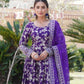 Rajwada Violet Viscose Embroidered Gown For Women