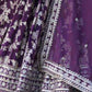 Rajwada Dark Purple Viscose Embroidered Gown For Women