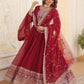 Rajwada Maroon Georgette Embroidered Gown For Women