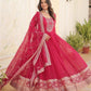 Rajwada Pink Georgette Embroidered Gown For Women