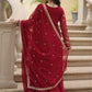 Rajwada Maroon Georgette Embroidered Gown For Women