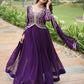 Rajwada Violet Georgette Embroidered Gown For Women