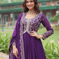 Rajwada Violet Georgette Embroidered Gown For Women